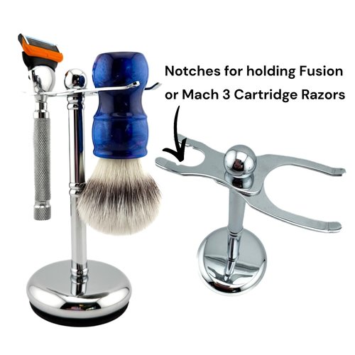 Parker Safety Razor, The Adjust-O-Stand, Adjustable Safety Razor & Shave Brush Stand, Simple to Customize to fit Any Size Shave Brush - PATENT PENDING