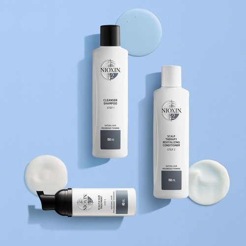 Nioxin Scalp + Hair Thickening System 2 Kit - Boost Density for Natural Hair with Thinning | Cleanse, Condition & Treat