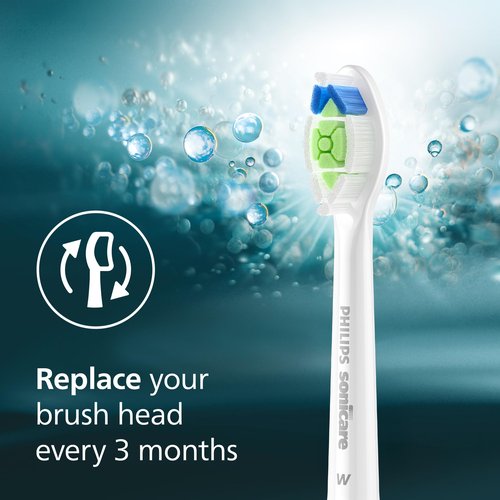 Philips Sonicare W DiamondClean - Genuine Replacement Electric Toothbrush Heads, White, 2 Pack, HX6062/77