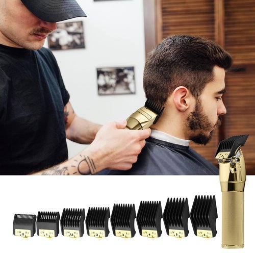 8 Premium Clipper Guards for BaBylissPRO Barberology FX870，FX890，FX825 and FX673 Clippers, Fit for Babyliss Clipper Guards with Metal Clip - Cutting Lengths 1/16-3/4 inch Attachment Combs Set