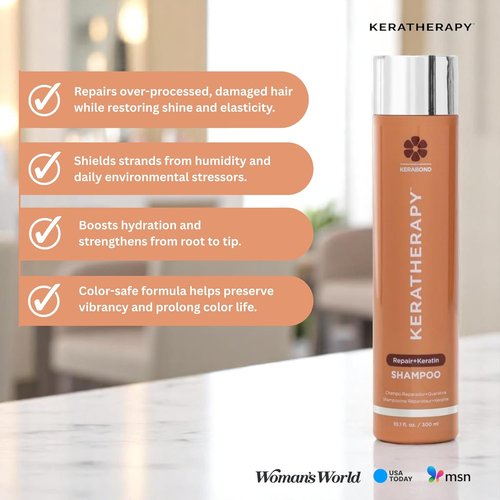 KERATHERAPY KeratinFIXX Repair Shampoo - Nourishing Formula for Dry, Damaged Hair with Caviar Extract | 10.14 Fl Oz