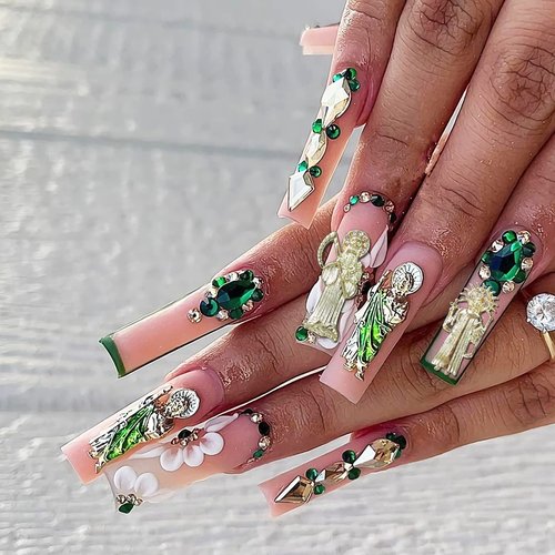 11PCS San Judas Nail Charm Virgin Mary Nail Charms San Judas Tadeo Charms for Acrylic Nails 3D Metal Alloy Nail Art Rhinestones for Women DIY Nails Decoration