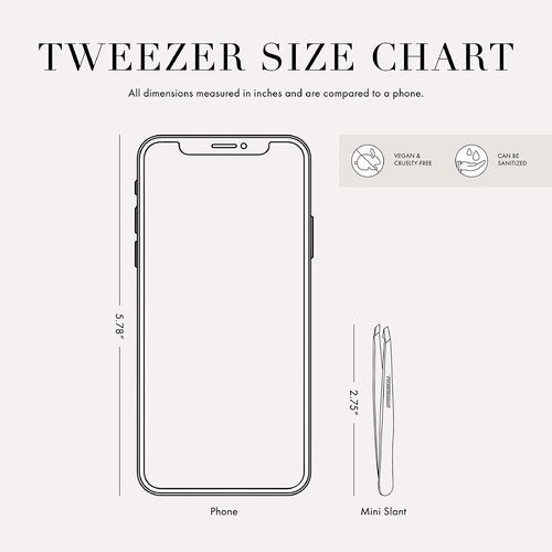 Tweezerman Mini Slant Tweezer - Tweezers for Eyebrows, Travel Tweezers for Eyebrows, Facial Hair (Neon Pink)