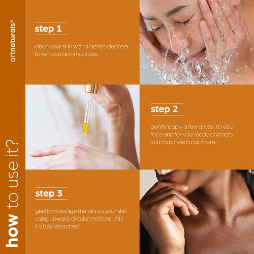 Artnaturals Organic Rose + Vitamin E Face Oil 4.0oz - for Body & Hair - 100% Natural, Moisturize, Rejuvenate & Enhance your skin - Anti-Aging Moisturizer Facial Oil for Fine Lines, Scars & Wrinkles