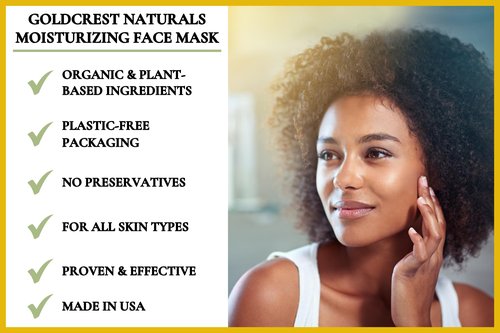 Goldcrest Naturals Moisturizing Face Mask For Dry Skin - Organic & Natural Skincare With Neem & Clay - Hydrates & Softens Skin - 100% Plant-Based, Cruelty-Free, Preservative-Free, & Eco-Friendly, 7 oz