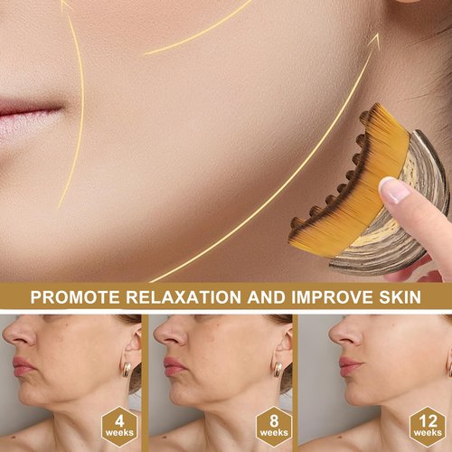 2PCS Lymphatic Contour Face Brush - Ultra-Soft Bristles for Facial Lymphatic Drainage, Chin & Jawline Sculpting, Ergonomic Design for Depuffing - Gua Sha Brush Alternative, Dry Brush for Face