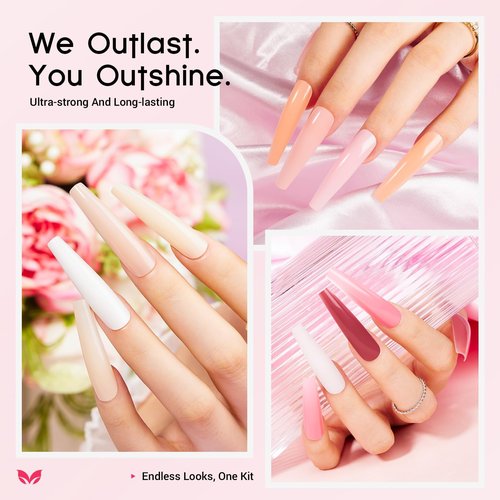 Morovan Poly Gel Nail Kit: All-in-One Beginners Practice Full Set With UV light & Slip Solution For Teens Nail Extension Gel Kit Starter At Home User Friendly & Salon Results for Home Manicures