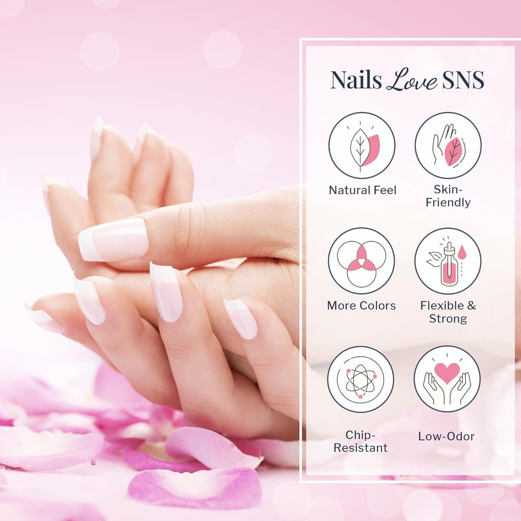 SNS Nail Dip Powder Starter Kit - Hot Pink & Red | Includes Base Coat, Activator, Brush & More