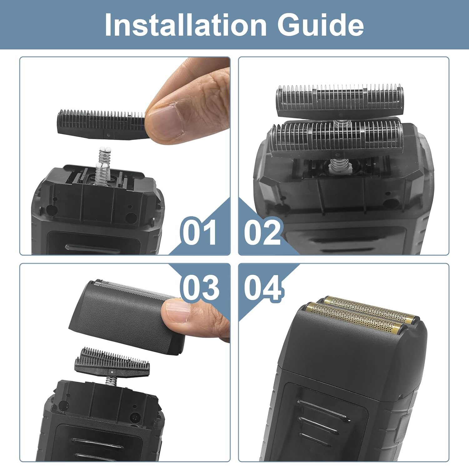 Wahl 5 Star Series Replacement Foil Shaver - 2 Pack Compatible with Vanish Shaver 8173-700, Black