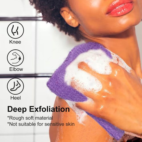 African Net Sponge, Exfoliating Body Scrubber for Cleansing & Gentle Exfoliation, Stretchable Bath Sponge for Hard-to-Reach Areas, African Body Care Daily Use Shower Essentials, with 1 Soap Saver Bag