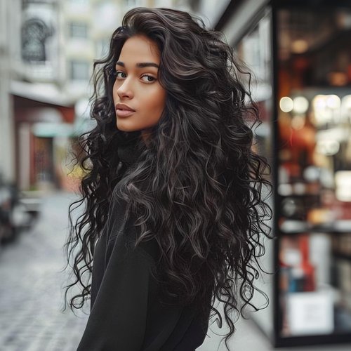 7 Packs Ocean Wave Crochet Hair 18 Inch Long Curly Braiding Deep Ocean Wave Hair Short Wavy Crochet Braids Synthetic Hair Extensions for Women (18Inch (Pack of 7), 1B)
