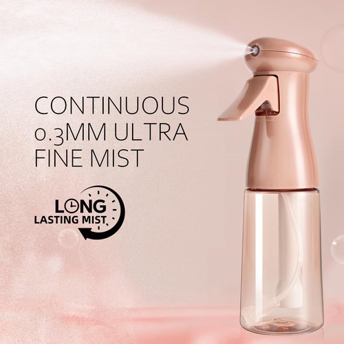 Airbee Spray Bottle - Continuous Mister Sprayer for Hair Styling | Ultra Fine Mist (2 Pack, 6.8 OZ)