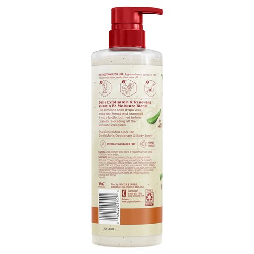 Old Spice GentleMan's Exfoliating & Moisturizing Body Wash for Men, 24/7 Shower Fresh with Long Lasting Scent, Renewing Vitamin B3 Blend, Sandalwood + Aloe Vera Scent, 18 oz