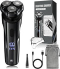 Skiennix Electric Rechargeable Shaver - IPX7 Waterproof Rotary Razor with 4D Floating Head | Travel-Friendly Black
