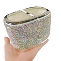 Bestbling Luxury Bling Rhinestone-Embellished Makeup Organizer Box Storage – Large Capacity Cosmetic Brush Lipstick Eyebrow Pencil Storage Box and Desktop Organizer Rack (Silver)