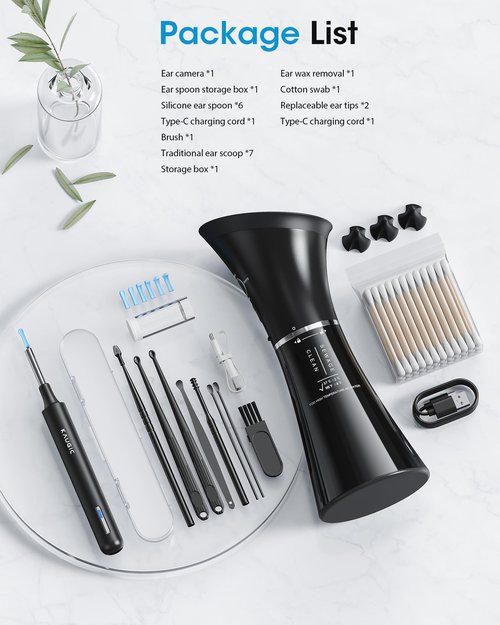 Ear Wax Removal Kit with Camera – Ear Cleaner Tool for Safe & Effective Ear Care – Includes Ear Camera for Visual Inspection & Gentle Ear Irrigation System – Complete Ear Cleaning Solution