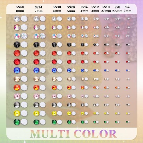 3000PCS SS12/3mm Crystal Rhinestones (Black Diamond) with 2Pcs 10ml B7000 Jewelry Glue, Bedazzling Flatback Glass Rhinestones for Crafting, Gems Diomand Charms for Tumbler Shoes Clothing Mugs Nail Art