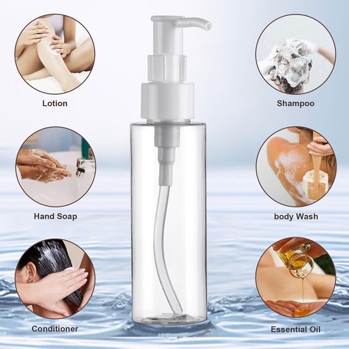 Cosywell Plastic Pump Bottles Dispenser TSA Approved 3.4oz 12 Pack Portable Refillable Container Clear Plastic Lotion Pump Dispenser Bottle for Facial Cleansing Oil Shampoo Shower Gel