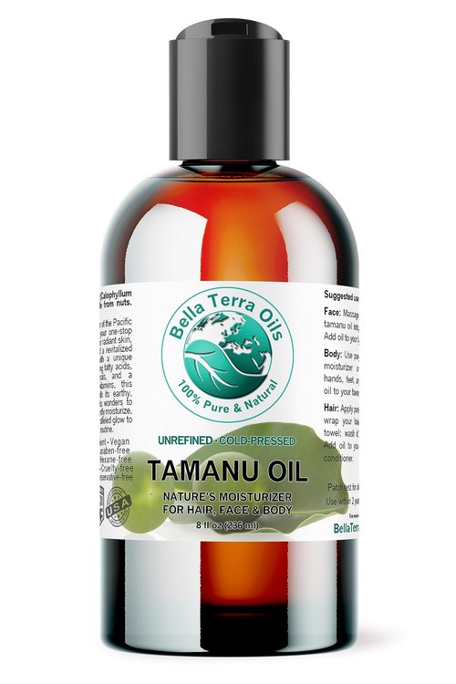 Bella Terra Oils - Organic Tamanu Oil 8 oz - Dive into Nutritional Excellence, Bursting with Palmitic Acid, Elevate Skin Care Regimen, Cold-Pressed Essence