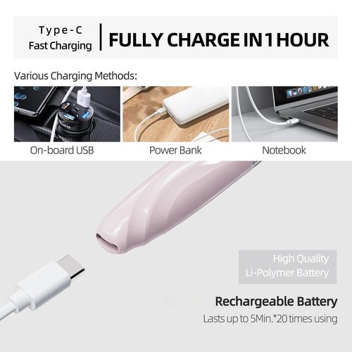 EYECURL Heated Eyelash Curler, S600 Heated Lash Curler, Accurate Temperature Control Electric Eyelash Curler Heated - Intelligent Power Off, Natural Long Lasting Makeup - Primrose Pink/Silver