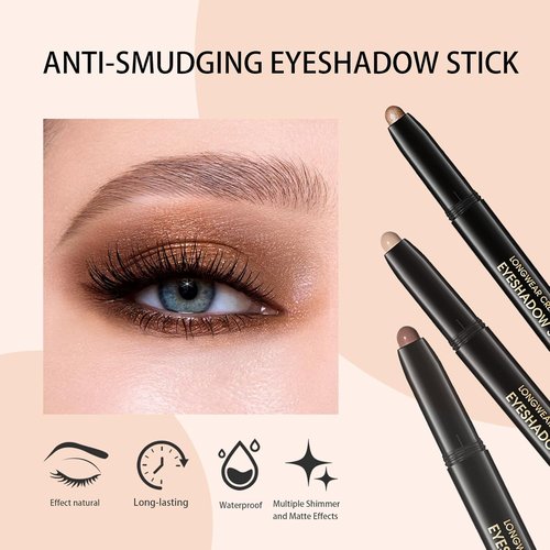Skiennix Matte Cream Eyeshadow Stick - Waterproof, Long-Lasting, High Pigment | 1 Caramel