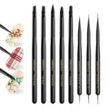 AMilHiTon 8PCS Nail Art Brush Set for Gel & Acrylic – French Tip, Flat, Oval & Carved Liner Brushes with Dotting Tools, Professional Builder Poly Gel Nail Design Kit
