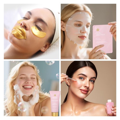 35 Pcs Valentines Day Gifts Basket for Women, Rose Bath and Body Gift, Facial Skin Care Set, Self Care Pampering Kit, Face Sheet Mask, Home Spa, Perfume, Birthday, Mother Day, Bridal Shower