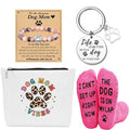 HIGHTERTON Dog Mom Gifts for Women, 4pcs Women Gift Set for Dog Lovers, Animal Paw Funny Socks, Birthday Present With Portable Cosmetic Bag
