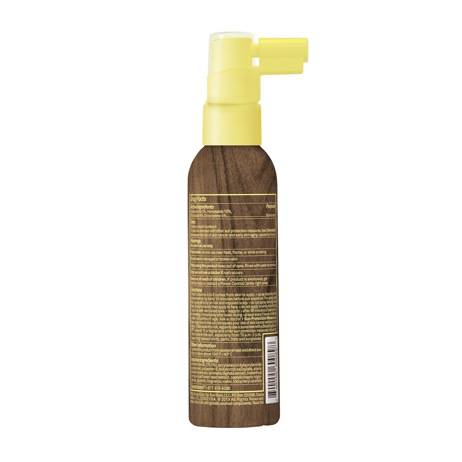 Sun Bum SPF 30 Sunscreen Scalp & Hair Mist - Vegan Broad Spectrum UVA/UVB Spray with Vitamin E - 2 oz