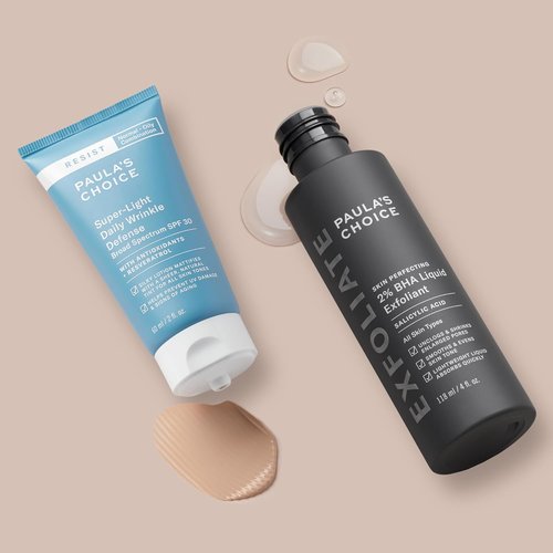 Paula's Choice 2% BHA Liquid Exfoliant & RESIST Daily Wrinkle Defense SPF 30 | Salicylic Acid & Tinted Sunscreen Set