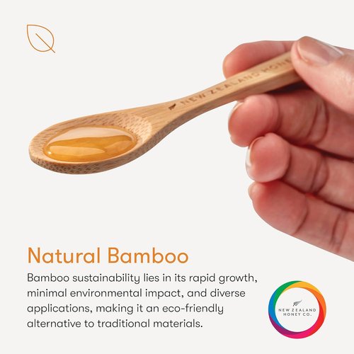 New Zealand Honey Co. Manuka Honey Bamboo Spoon - Eco-Friendly 4.7" (12cm) Size