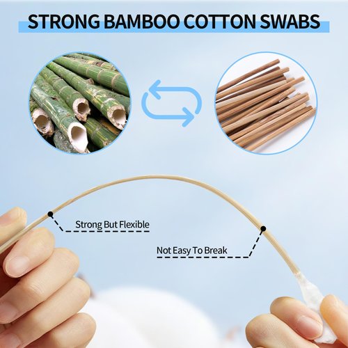 Long Cotton Swabs 10 Inch, 100pcs Cotton Tipped Applicators with Large 1/2 Inch Diameter Swab for Cleaning - Non-sterile
