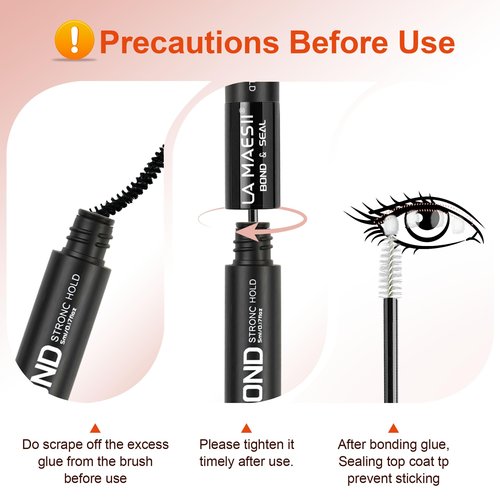 Lash Cluster Glue,Lash Bond and Seal Waterproof,Bond & Seal Lash Glue for Eyelash Cluster,Black Long-Lasting 72H Latex Free（10ml）