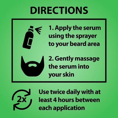 Minoxidil for Beard Growth – 5% Serum with 2X Biotin & Rice Water, Promotes Thicker, Fuller Facial Hair, Ideal for Patchy Areas, Revitalizes Follicles