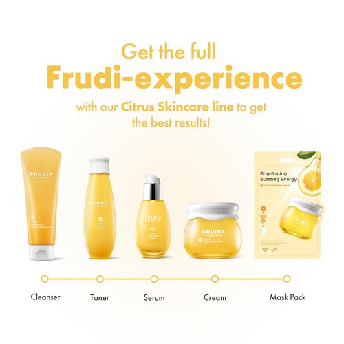 FRUDIA Citrus Brightening Serum - 74% Jeju Tangerine Peel Extract & Vitamin C | 1.76 Oz Korean Facial Serum for Dark Spots & Hyperpigmentation