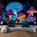 Blacklight Wall Tapestry for Bedroom - Fantasy UV Reactive Moon Art - 91 x 71 Inches Variation C
