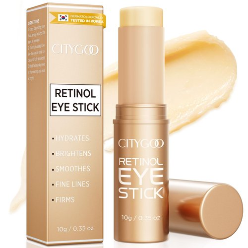 CITYGOO Retinol Eye Stick Hydrating: Dark Circle & Puffiness Balm with Retinol & Collagen - Anti Aging Wrinkle Cream For Women - Travel Friendly and Korean Skin Care 0.35oz/10g