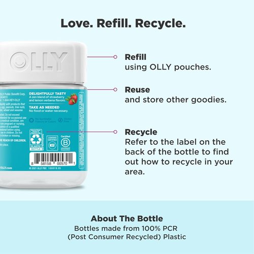OLLY Goodbye Stress Gummies - Natural Stress Relief with GABA & L-Theanine, Berry Flavor | 42 Count