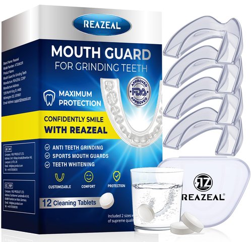 Mouth Guard for Grinding Teeth at Night: Mouth Guard for Sleeping - Night Guard for Teeth Grinding (4 Guards)
