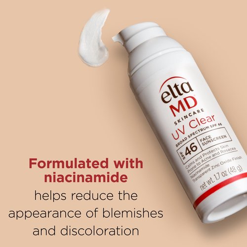 EltaMD UV Clear Face Sunscreen SPF 46, Oil Free Sunscreen with Zinc Oxide, Dermatologist Recommended, 0.5 oz