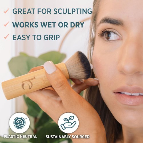 Self Tanning Drops & Kabuki Face Brush - Made with Natural and Organic Ingredients, Medium Face Tanning Drops to Add to Lotion, Moisturizing Bronzing Drops for Face & Body, Toxin Free Face Tanner