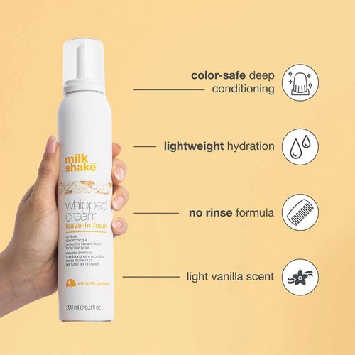 Milk_Shake Whipped Cream Leave-In Treatment - Nourishing No-Rinse Mousse with Milk Proteins & Fruit Extracts | Hydrates & Detangles for Silky Hair