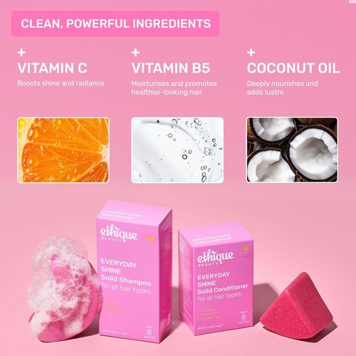 Ethique Beauty Mini Sampler Shampoo & Conditioner Bar Set - Scalp Health with Oatmeal | Plastic-Free, Vegan - Travel Size 2 Pack