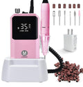 Lumcrissy Professional Rechargeable Nail Drill 35000 RPM - Cordless Electric Nail File ,Portable Efile for Shaping/Removing/Polishing Gel/Acrylic Nails | Ideal for Home DIY & Salon Manicure Pedicure