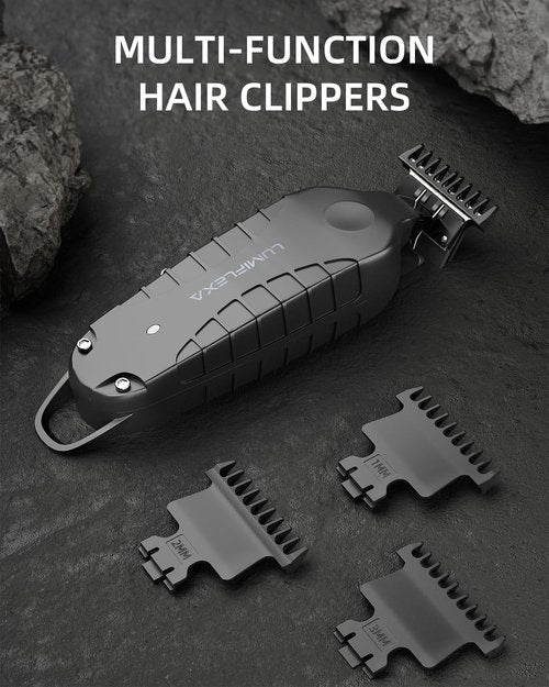 Lumiflexa Professional Hair/Beard Trimmer for Men, USB-C Rechargeable Hair Trimmer for Men with Stainless Steel Blades, Zero Gapped Hair Clippers for Barber, Cordless Rechargeable Hair Clippers