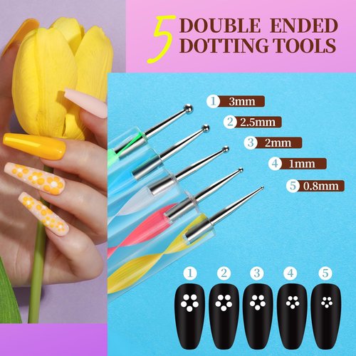 Teenitor Nail Art Kit, Nail Design Kit, Nail Art Tools with Nail Art Brushes Set, Nail Dotting Tools, Nail Rhinestones, Nail Stickers, Nail Art Tapes, Nail Art Foil