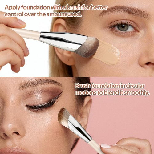MUIIGOOD Angled Blush Brush, Face Makeup Liquid Blush Brush For A Sculpted Look, Great For Cream, Liquid Or Powder Blush Cheek Flawless Sculpting (2Pcs)