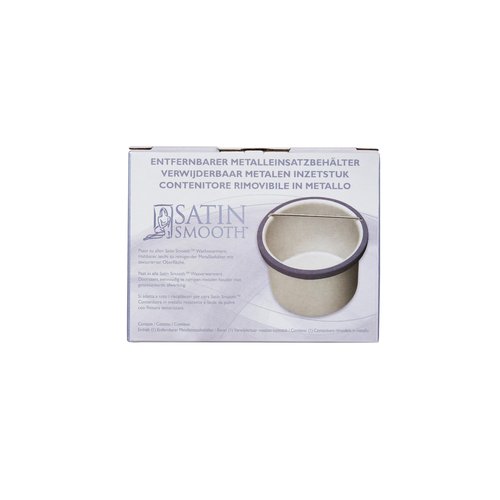 Satin Smooth Empty Metal Wax Pot for Hair Removal - Reusable Waxing Pot for Warmer Insert, Salon and At-Home Waxing