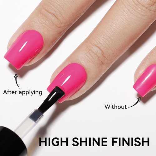 Skiennix Clear Nail Polish - Glossy Top Coat with Quick Air Dry Formula | Long-Lasting High Shine Finish, 2 Pack