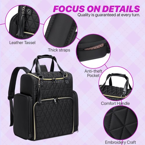 Nail Bag Organizer Case Backpack, Nail Bag Holds 80 Bottles (15ml-0.5 fl.oz) and Nail Lamp, Nail Polish Case with 2 nail polish Bag, Portable Travel Backpack for Nail Tech Supplies Manicure Tools
